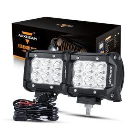 Auxbeam 4-Inch 18W Spot Beam LED Light Pods With Wiring Harness